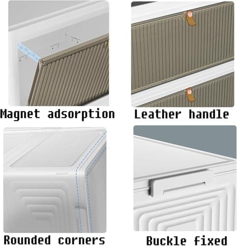 HYGRAD Shoe Storage Boxes Stackable Trainer Containers Shoe Organisation Boxes With Door On Wheels To Move around For Bedroom 2/3/4/5/6 Layers (6 Tier) — view 6