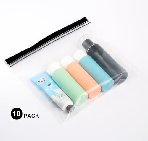 Airport Security Liquids Bags, 10 Pack Airport Liquid Bag 20 x 20cm, Black — view 5