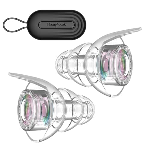 Hearprotek Ear Plugs for Concerts, high Fidelity Silicone Ear Plugs Noise Reduction Hearing Protection Noise reducing for Concerts,Festival,Musicians, Motorcycles-M Size 1Pair,Iridescent