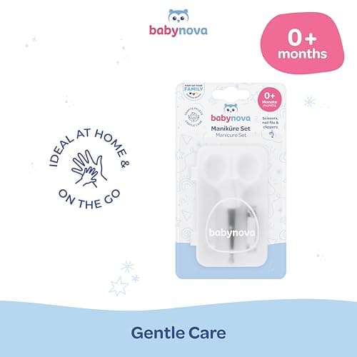 babynova Manicure Set for Babies – Safe Baby Nail Care Kit with Rounded Tip Scissors, Nail Clippers & File – Hygienic Storage Box for Travel & Daily Use – BPA Free — view 6