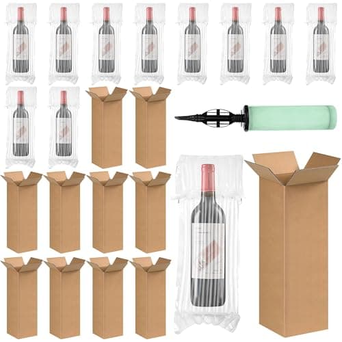 10 Sets Wine Shipping Box, Single Glass Bottle Cardboard Bulk