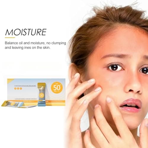 50 Pack Mini Sunscreen Sachets Travel Size,SPF 50+ PA+++ Waterproof & Long Lasting Mini Sun Cream for Face & Body,Anti Aging Sunscreen SPF 50,Facial Sun Cream & Moisturiser,Travel Size Face Cream — view 3