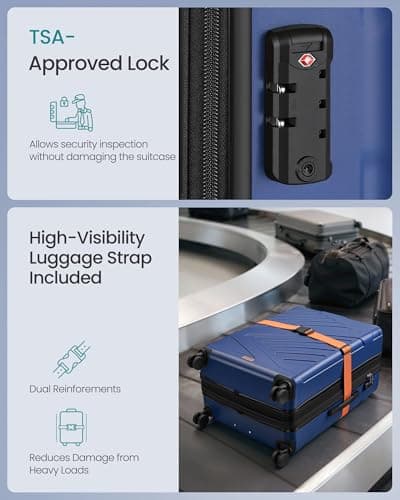 SONGMICS Hard Shell Suitcase, ABS Luggage Trolley with TSA Lock, 28 Inch — view 5