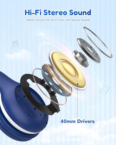 EarFun K2 Kids Headphones Wireless with Mic 45H Playtime, Volume Limit — view 3