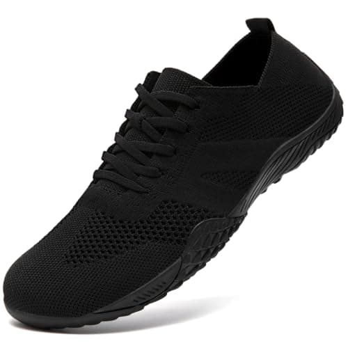 XKOWUO Barefoot Shoes for Men Fitness Training Shoe Zero Drop Minimalist Walking Shoes Flexible and Lightweight for Everyday Comfort All_Black UK 10
