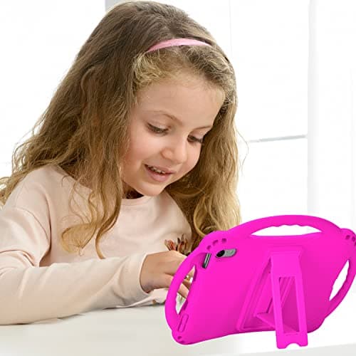 TopEsct Kids Case for iPad Mini 7 (A17 Pro) 2024 /iPad Mini6 2021, Shockproof Silicone Cover with Handle Stand for 8.3" iPad Mini 6th/7th Gen,Purple — view 6