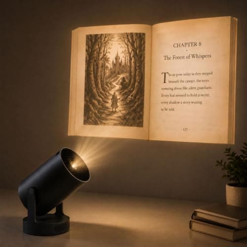 Book Cast Projector, 2026 New Book Projector for Reading,Black