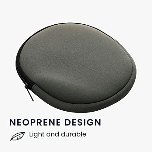 kwmobile Neoprene Headphone Case for H390 Cover – Over-Ear Headset Storage Pouch - Soft Travel Carry Bag Grey — view 4