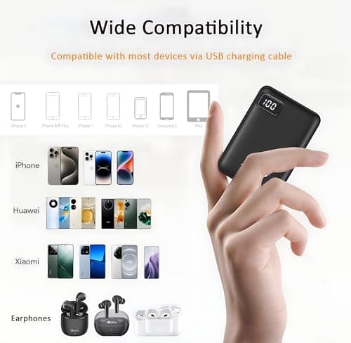 Light Power Bank 10000mAh, Mini Portable External Battery Charger with Fast Charge 2 Inputs & Outputs, Ultra-Compact, Portable Charger for iPhone iPads Galaxy Smartphones — view 5