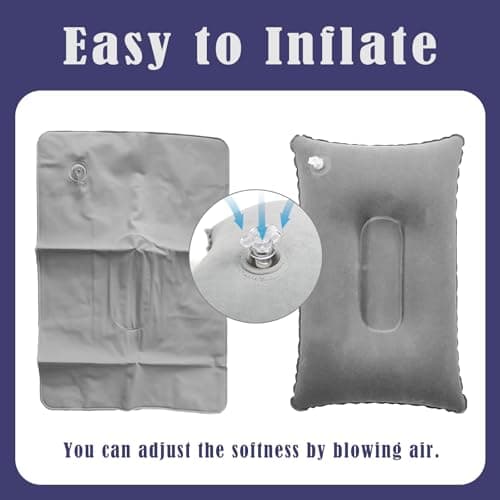 XINXINGDINGSHENG 2 PCS Inflatable Pillows Mini Compressible Waterproof Travel Pillow Ultralight Soft Flocked Blow Up Pillows Portable for Travel Camping Sunbathing Office Park Home — view 4