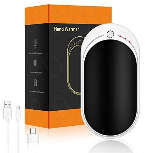 Hand Warmers Rechargeable USB Reusable 1 Pack, 5200mAh Portable Electric Hand Warmer Power Bank Electronic Pocket Heater, Tech Gifts for Men Women Raynauds Hiking Golf Skiing Camping Fishing Walking