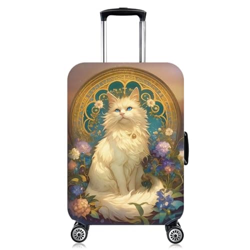 SICANAUO Luggage Covers, Personalised Suitcase Cover, Elastic Travel Suitcase Protector, Travel Trolley Case Protector, Anti-Scratch Luggage Storage Covers (Style 6, L (26-28 inch suitcase))