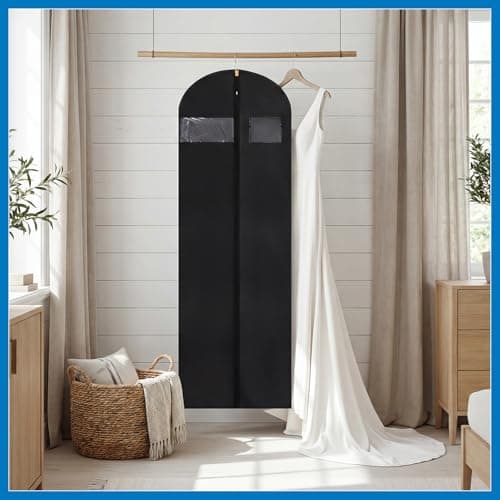 Dntorx 2PCS Long Dress Bags Covers PEVA Wedding Dress Bags 71in, Black — view 6