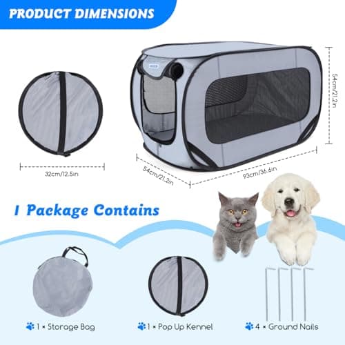 Nobleza Portable Pop-Up Pet Playpen with Sun Protection Waterproof — view 2
