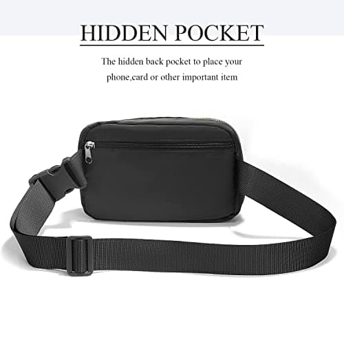 JASGOOD Belt Bag for Women Men Crossbody Fanny Pack Bum Hip Waist Bags with Adjustable Standard Strap for Running,Black — view 5