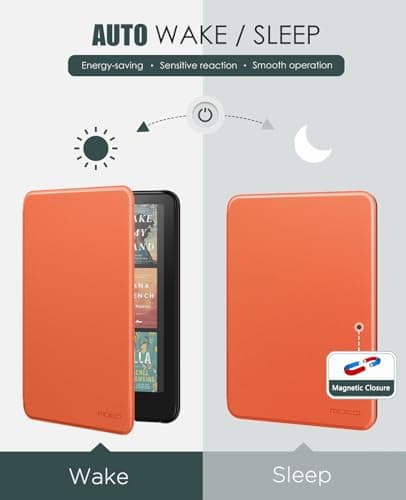 MoKo Case for 7" Kindle Paperwhite 12th Gen&Colorsoft 2024, Orange — view 5
