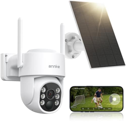 ANNKE 4MP Solar Security Camera Outdoor Wireless, 2.4/5GHz Wi-Fi Pan & Tilt