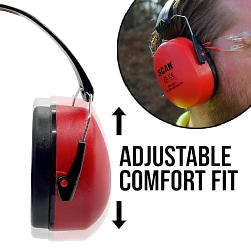 Scan SCAPPEEARCOL Collapsible Ear Defender SNR28 Rated,Red (Pack of 3) — view 3