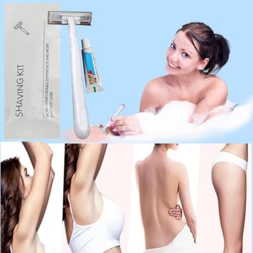 10Pack Luxury Individually Wrapped Multipurpose Disposable Razors Kit With Shave Cream; Clean and Hygienic; Hotel Travel Private Body Razor; Portable Shaving Razor Set for Home Hotel Travel — view 3