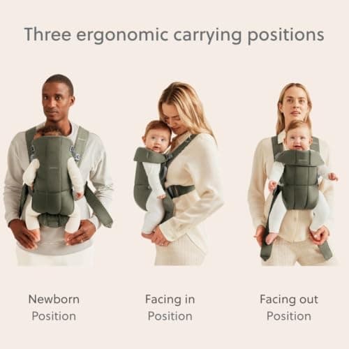 BabyBjörn Baby Carrier Mini, Woven, Dark Green — view 3