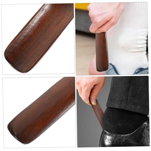 EXCEART 2 Pcs Shoe Horn Short Handle Wooden Shoe Horn Small Travel Shoe Horns for Men, Women — view 6