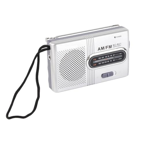 LUCKDANO AM FM Radio, Portable Pocket Transistor Radio with 5W Speaker and Earphone Jack, for Home Outdoor Travel Emergency Silver Gray — view 2