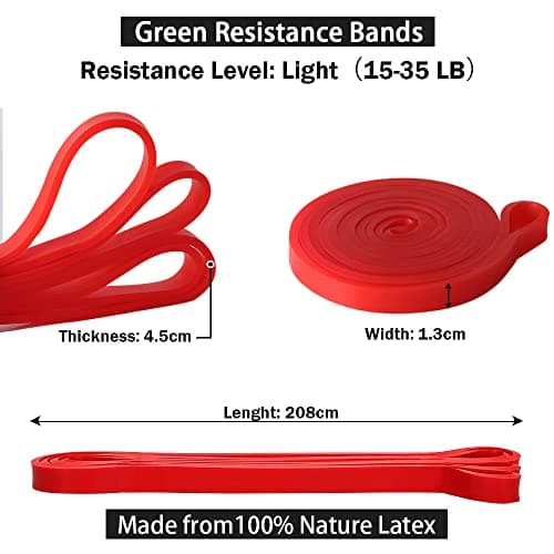 Pull Up Bands & Resistance Bands - Rubber Heavy Duty Loop Band for Men & Women Fitness - Muscle Strength Training - Assist Pull Ups & Gym Exercise (Red: 30-60bls) — view 2