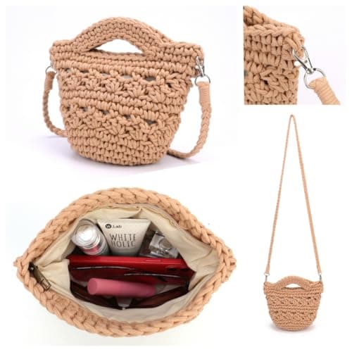 CHIC DIARY Women Straw Beach Bag Clutch Purse Small Crossbody Bag Woven Cotton Shoulder Handbag for Summer — view 3