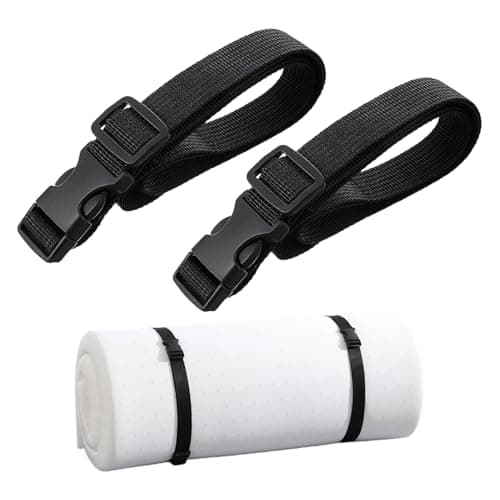 QiaoLiangYao 2 Pcs 59.06'' X 1.26'' Mattress Topper Straps Adjustable Memory Foam Packing Straps with Sturdy Locked Buckles,Black for Moving or Storage Secure Reusable