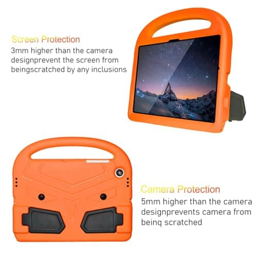 Jenyoog Case for Samsung Galaxy Tablet A8 Case 10.5 inch 2022 SM-X200/X205/X207,Kids Handle Stand Rugged Case EVA Foam Carrying Case Heavy Duty Protective Cover,Orange — view 3