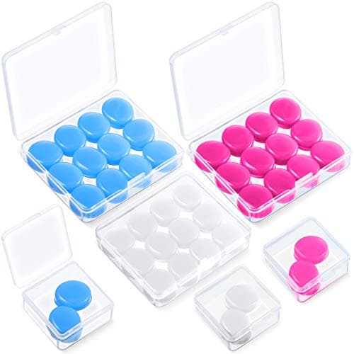 Frienda 21 Pairs Silicone Ear Plugs for Sleeping, White, Blue, Rose Red