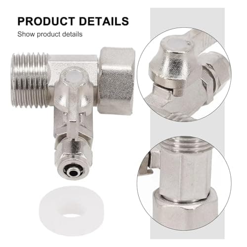 Universal Ball Valve RO Feed Water Adapter 1/2" to 1/4'' with Shut-Off Ball Valve Tap Tee B Cold Hot Pipes Home Accessories — view 3