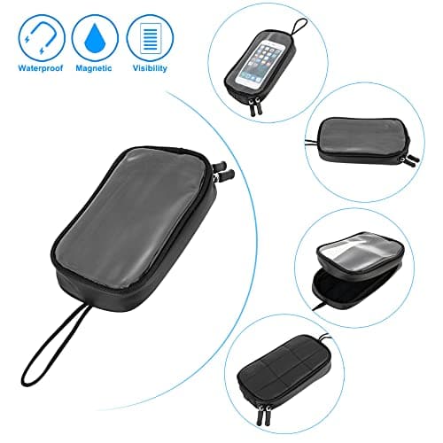 X AUTOHAUX Universal 7 Inch Magnetic Tank Bag Phone Holder Case Saddlebag — view 4