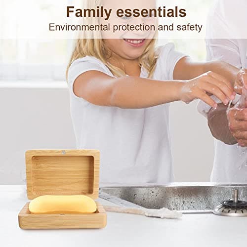 Home Storage Box, Handmade Bamboo Wooden Soap Holder, Bathroom Soap Dish, Natural Square Soap Box, Natural Bamboo Soap Holder Wood — view 6