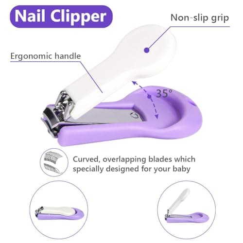 Vicloon Baby Nail Kit, 4-in-1 Baby Nail Care Set, Baby Nail Care Tool, Baby Nail Care Set Manicure Set Includes Baby Scissors, Nail Clippers, Baby Nail File and Tweezer for Newborn Infant Toddler — view 3