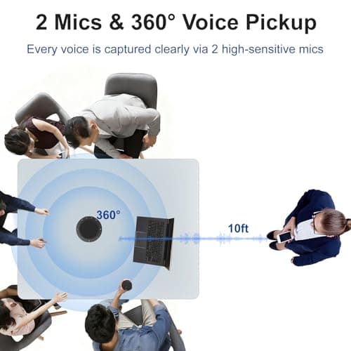N newline Conference Speaker and Microphone, Dual AI Mics with 360° Voice Pickup & Clear Sound, 10–14H Call Time, Bluetooth & USB-C/A Connection, Speakerphone for 1–6 People, Small Teams & Home Office — view 2