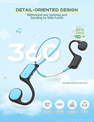 iClever OWS01 Kids Headphones Wireless Air Conduction Open Ear Headphones — view 3