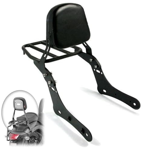 Motorcycle Backrest Sissy Bar with Rear Luggage Rack Compatible with Kawasaki Vulcan S 650 VN650 Top Box Holder Support Bracket Metal Extended Seat Shelf Cargo Carrier Rear Passenger Backrest