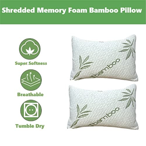 ARLINENS 3 Pack Bamboo Memory Foam Pillow Neck & Shoulder Support Orthopaedic Pillow Sleeping Comfortable Bed Pillows removable Cover, Anti-Bacterial Support,Pain Relief Pillows, 70x40 cm — view 2