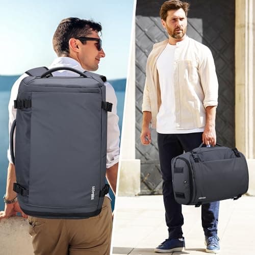 HOMIEE Travel Backpack Mens,17.3 Inch Laptop Bag Womens,40L TSA Friendly Flight Approved Carry on Luggage with Shoes Compartment,Large Business Rucksack with USB Port for Work School Weekend (Grey) — view 2