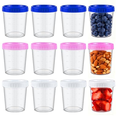 HHXUUAN 12Pk 120ml 4oz Food Containers, Leakproof Airtight Pots with Lids