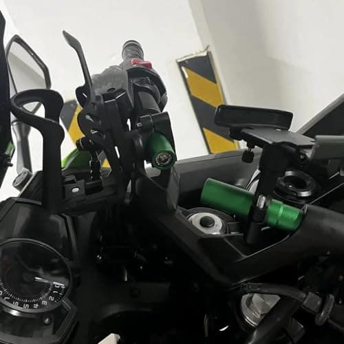 FRTRGVUVXP Navigation Bracket For NINJA 650 1000 H2SX Motorcycle Handlebar Bracket Extension Navigation For Kawasaki For NINJA650 For NINJA1000 Z1000SX 1400GTR Motorcycle Phone Mount(Green) — view 2