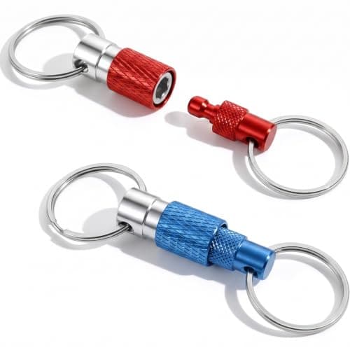 ZhouLinMou Quick Release Keychain, Detachable Pull-Apart Key Rings with Magnetic Lock - Heavy Duty Aluminum Alloy Key Organizer for Car Keys, Bags, Belts & EDC Accessories
