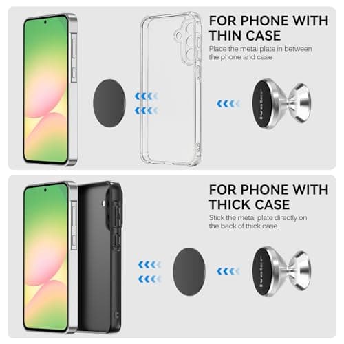 ivoler [2-Pack Magnetic Car Phone Holder – Ultra-Compact Mount with Strong N52 Magnets, 360° Rotation, Hands-Free Cradle for iPhone, Samsung, Pixel & More (Metal Plate Required) – Silver — view 5