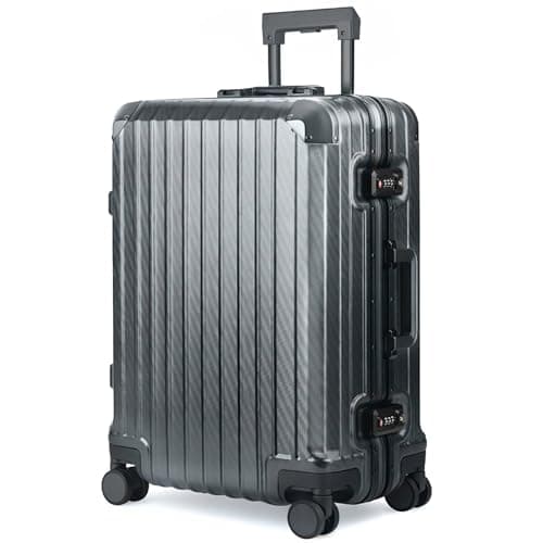 LUGG Solo Explorer 20 Inch Cabin Suitcase with Protection Cover - Alluminium Hard Frame Trolley, 37L Lightweight Travel Luggage, 360° Spinner Wheels, TSA Lock, Scratch & Water Resistant (55x38x22cm)