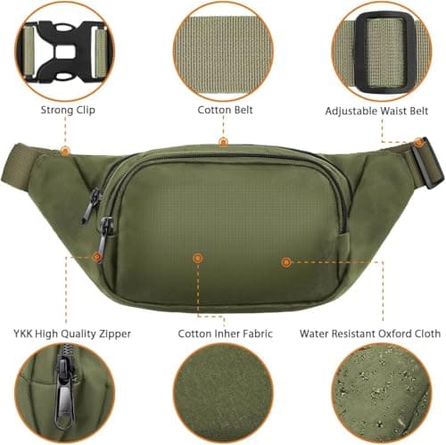 JAUSFETS 3 Pockets Bumbags Waterproof Large Capacity Waist Pack — view 3