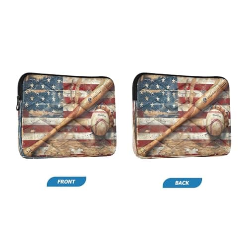 Sevdomey Vintage Baseball Laptop Sleeve 13.4 Inch, Slim Protective Computer Case with Soft Padding, Top Zipper Bag for Women & Men, Fits Most 13.3 Inch Laptops — view 2