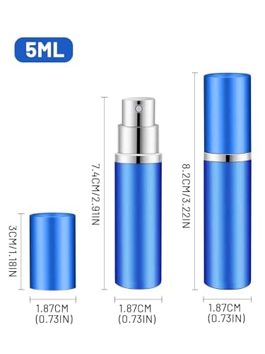 BELEVO Travel Perfume Atomiser Bottle Refillable, 3 Pieces Portable Aftershave Travel Bottles 5ml Mini Atomiser Perfume Spray Bottle Travel Must Haves, Small Perfume Refill Bottle for Pocket, Handbag — view 6