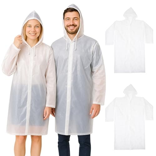 Bramble - Pack of 2 Clear Raincoats, Reusable EVA Hooded Ponchos for Adults, One-Size Rain Poncho for Festivals, Sports Events, Hiking
