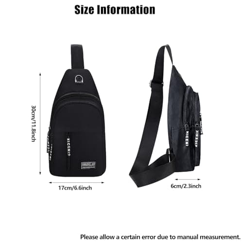 BAOWUABJ Sling Bags for Men Crossbody Lightweight Anti-Theft Chest Bag — view 3